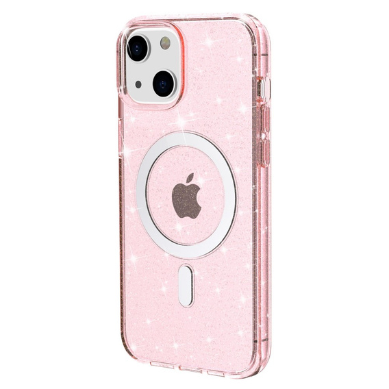 Huse pentru iPhone 14, Dropproof MagSafe Glitter, roz