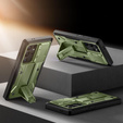 Carcasă pentru Samsung Galaxy S24 Ultra, seria Tongate MECH cu suport, verde