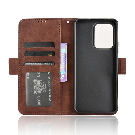 Cu clapetă pentru Oppo Reno 13F / Oppo Reno 13FS, Card Slot, maro