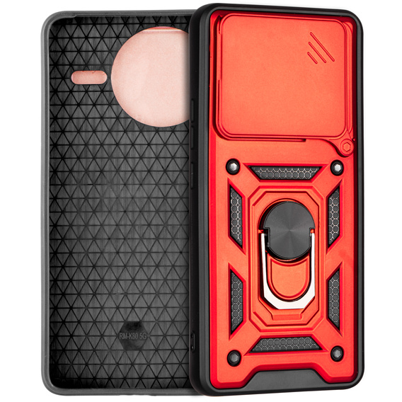 Husă blindată pentru Xiaomi Poco F7 Pro, CamShield Slide, roșu