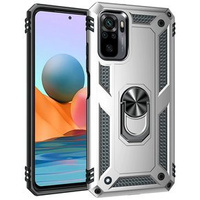 Husă blindată pentru Xiaomi Redmi Note 10/10S, Nox Case Ring, de argint