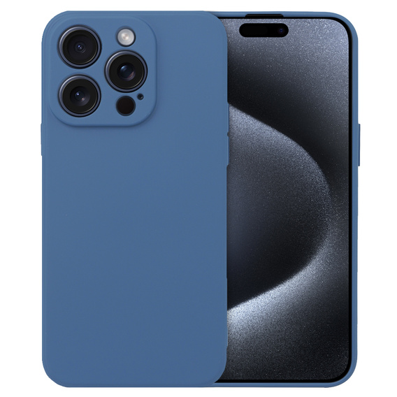 Husa pentru iPhone 15 Pro Max, Silicone Lite, albastru închis