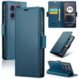 Husă pentru Motorola Edge 60 / 60 Fusion, ERBORD Glossy Litchi, portofel cu clapetă, albastru