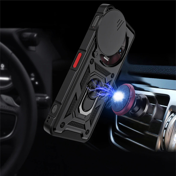 Husă blindată pentru Xiaomi Poco F7 5G, CamShield Slide, negru