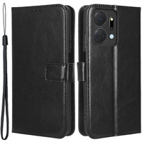 Cu clapetă pentru Honor X7a 5G, Crazy Horse Wallet, negru