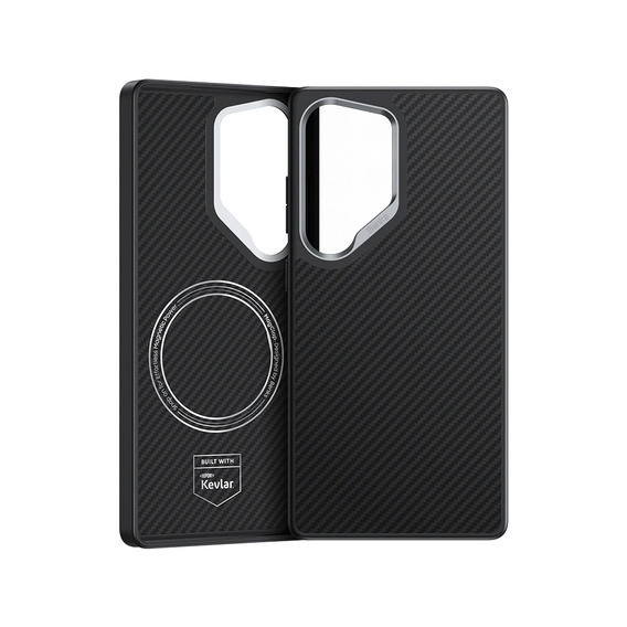 Carcasa BENKS Kevlar pentru Samsung Galaxy S25 Ultra, pentru MagSafe, Carbon Fiber, negru