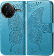 Cu clapetă pentru Xiaomi Poco F7 Pro, Butterfly, albastru