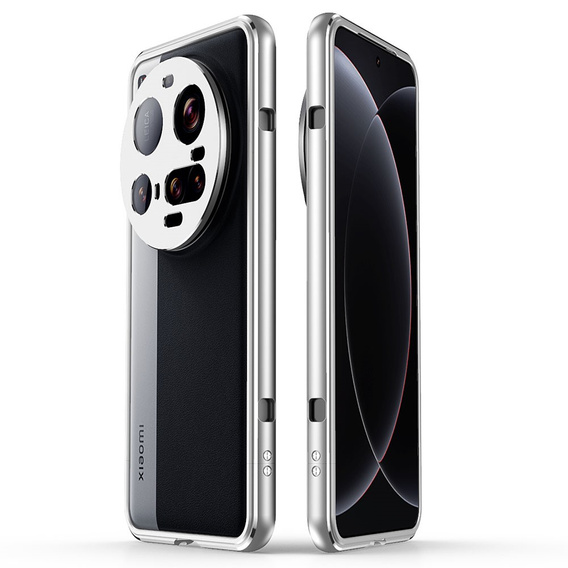 Husa pentru Xiaomi 15 Ultra, Armor Bumper, cu capac pentru obiectiv, de argint