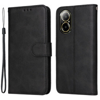 Cu clapetă pentru Realme C67, Leather Wallet, negru