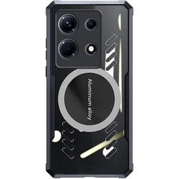 Carcasă pentru Infinix Note 40 Pro, cu placă magnetică, transparent / negru