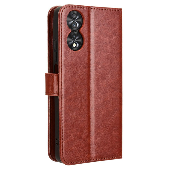 Cu clapetă pentru TCL 40 NxtPaper, Crazy Horse Wallet, maro
