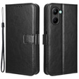 Cu clapetă pentru Realme C33, Crazy Horse Wallet, negru