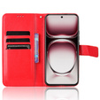Cu clapetă pentru Oppo Reno 12, Crazy Horse Wallet, roșu