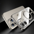 Husă pentru iPhone 15 Pro, Privacy Dual Glass, pentru MagSafe, de argint