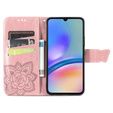 Cu clapetă pentru Samsung Galaxy A05s, Butterfly, violet