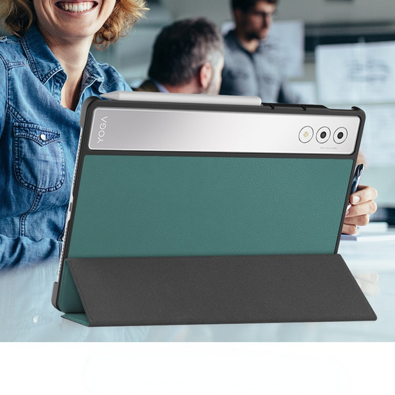 Husă pentru Lenovo Yoga Tab Plus, Smartcase, verde