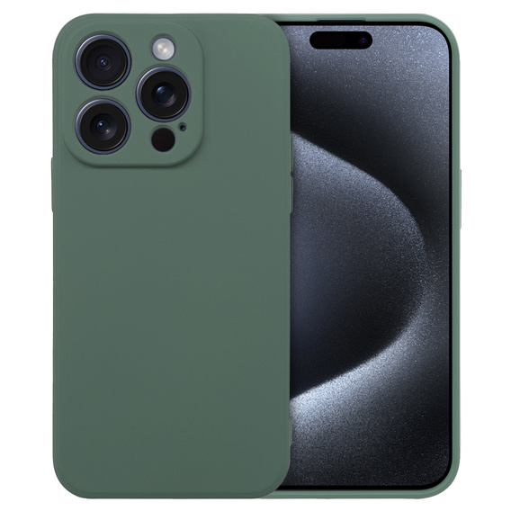 Husa pentru iPhone 15 Pro, Silicone Lite, verde