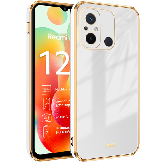 Husă pentru Xiaomi Redmi 12C, Glamour CamShield, alb