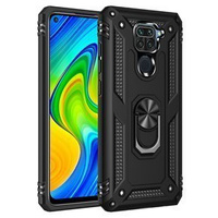 Husă blindată pentru Xiaomi Redmi Note 9, Nox Case Ring, negru