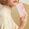 Cu clapetă pentru Samsung Galaxy A25 5G, Wallet Marble, roz + sticlă 9H