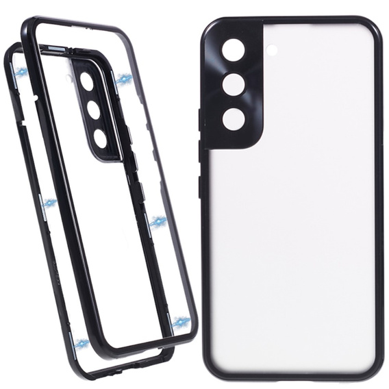 Husa pentru Samsung Galaxy S21, Magnetic Dual Glass, negru