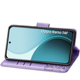 Carcasă Flap pentru Oppo Reno 14F, portofel, Butterfly, violet