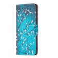 Cu clapetă pentru Infinix Hot 40i, Wallet, Sakura albastru