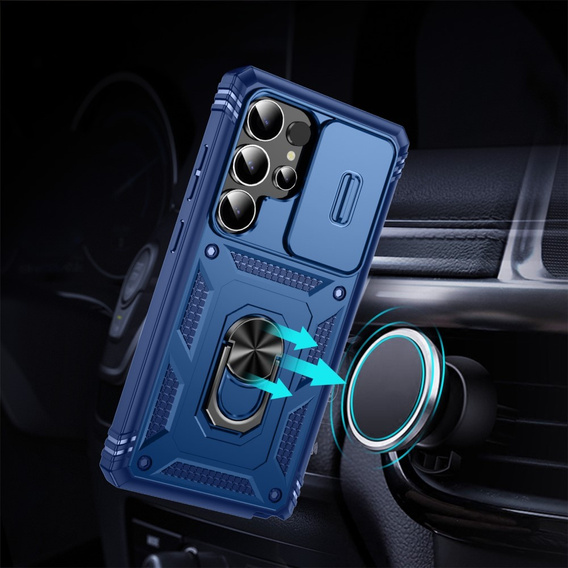 Husă pentru Samsung Galaxy S25 Ultra, KickStand Camera Lens, albastru