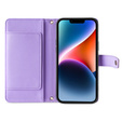 Cu clapetă pentru iPhone 15 Pro, Wallet Zipper Pocket, violet