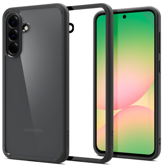 Carcasa Spigen pentru Samsung Galaxy A56 5G, Ultra Hybrid, negru / mat + sticlă temperată 9H
