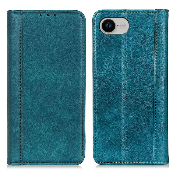 Huse pentru Iphone 16E, Wallet Litchi Leather, albastru
