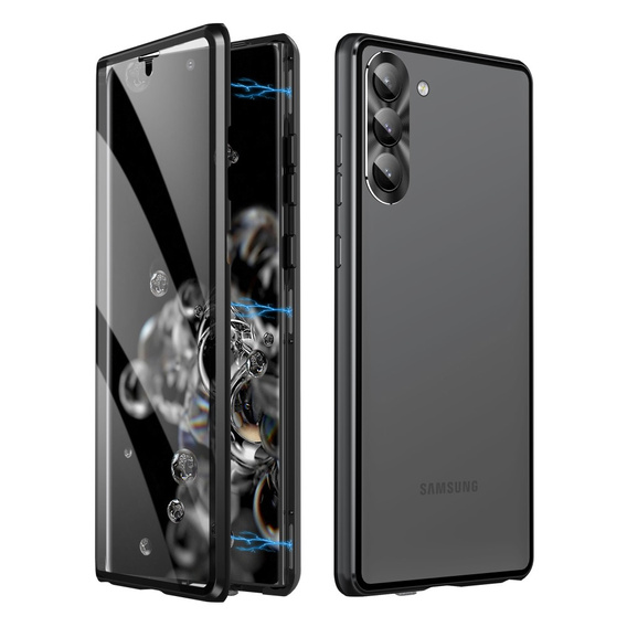 Husa pentru Samsung Galaxy S23 Plus, Magnetic Dual Glass, negru