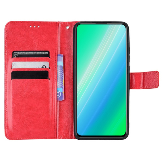 Cu clapetă pentru T Phone 5G, Crazy Horse Wallet, roșu