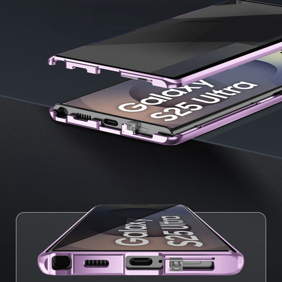Husă pentru Samsung Galaxy S25 Ultra, Privacy Dual Glass, violet