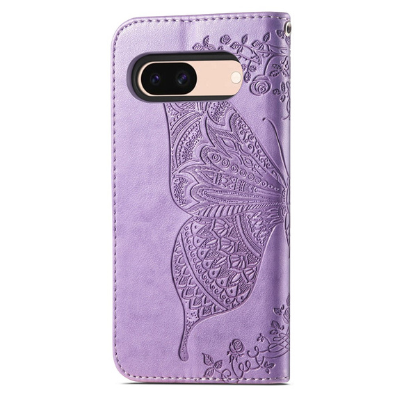Cu clapetă pentru Google Pixel 8A, Butterfly, violet