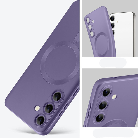 Carcasă pentru Samsung Galaxy A36, ColorMag, pentru MagSafe, violet + sticlă călită 9H