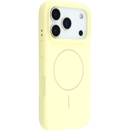 Manșon din silicon pentru iPhone 17 Pro Max, pentru MagSafe, antișoc, galben