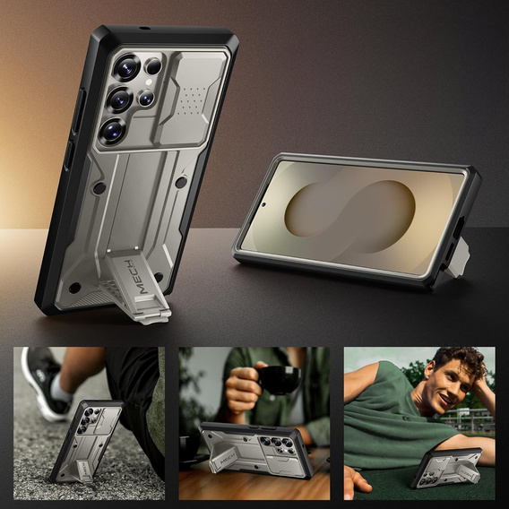 Carcasă robustă pentru Samsung Galaxy S25 Ultra – Tongate MECH Series Clip, negru
