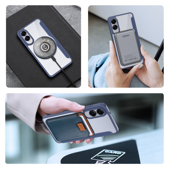 Dux Ducis Huse pentru Samsung Galaxy S25 Edge, Skin X Pro, MagSafe, albastru închis