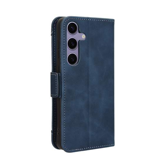 Cu clapetă pentru Samsung Galaxy S25 FE, Card Slot, albastru închis