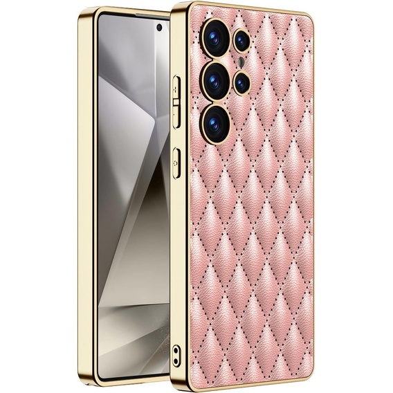 Husă pentru Samsung Galaxy S25 Ultra, Leather Rhombus, roz