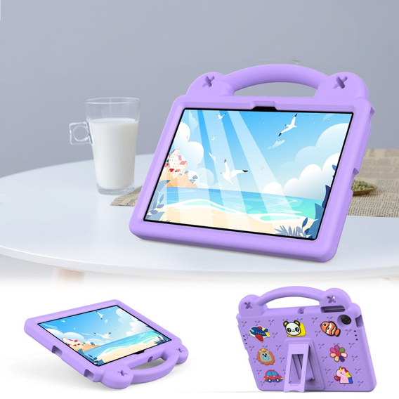 Husă pentru copii pentru Lenovo Tab TB311FU, Cute Patterns, cu suport, violet