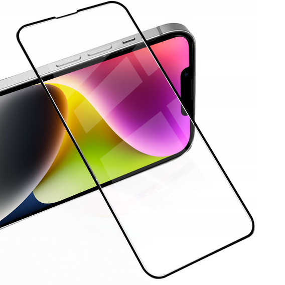 2x sticlă călită pentru iPhone 14, ERBORD 3D pentru întregul display