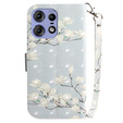 Cu clapetă pentru Motorola Edge 50 Pro 5G, Wallet, Magnolia Flowers gri