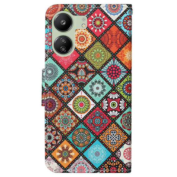 Cu clapetă pentru Xiaomi Redmi 13C / Poco C65, Wallet, Ethnic Style, multicolor