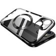 Carcasa Magnetic Dual Glass MagSafe pentru iPhone 15, negru