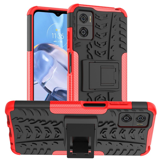 Huse pentru Motorola Moto E22 / E22i, Tire Armor, negru / roșu