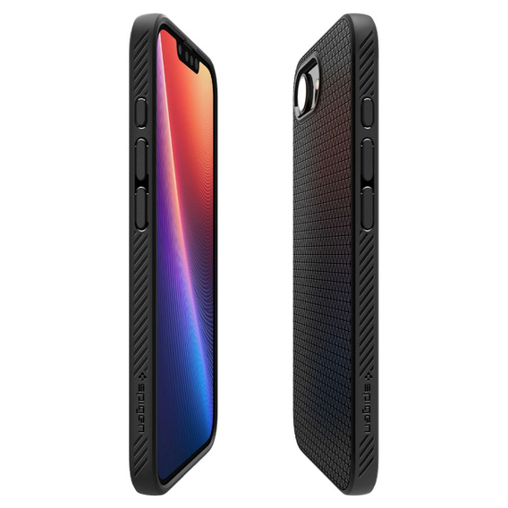 Carcasa Spigen pentru iPhone 16E, Liquid Air, negru + 9H Tempered Glass