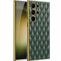 Husă pentru Samsung Galaxy S24 Ultra, Leather Rhombus, verde