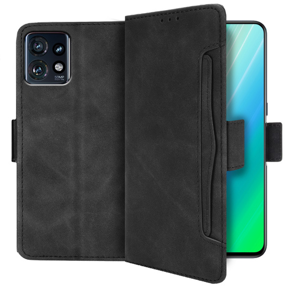 Cu clapetă pentru Motorola Edge 40 Pro, Card Slot, negru